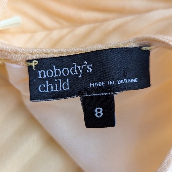 Nobody’s Child Yellow Puff Sleeve Cutout Midi Dress Sustainable EcoVero Size 4 - Picture 9 of 9